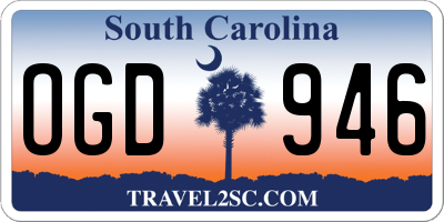 SC license plate OGD946