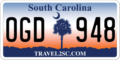 SC license plate OGD948