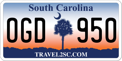 SC license plate OGD950