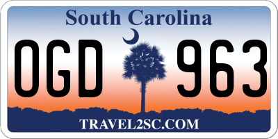 SC license plate OGD963