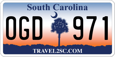 SC license plate OGD971