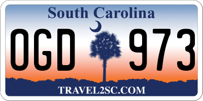 SC license plate OGD973