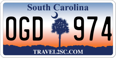 SC license plate OGD974