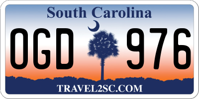 SC license plate OGD976