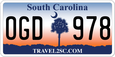 SC license plate OGD978