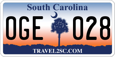 SC license plate OGE028