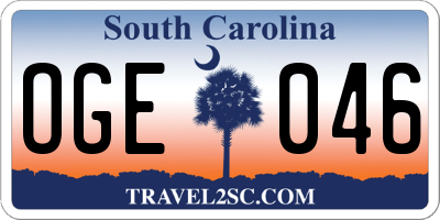 SC license plate OGE046