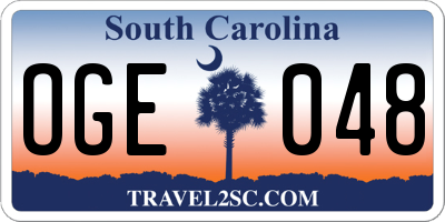 SC license plate OGE048