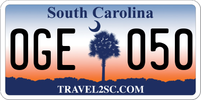 SC license plate OGE050