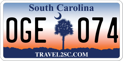 SC license plate OGE074