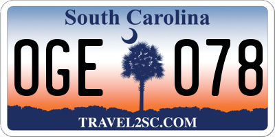 SC license plate OGE078