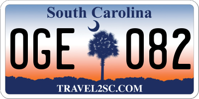 SC license plate OGE082