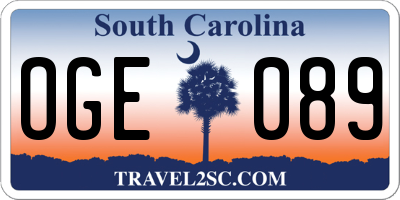 SC license plate OGE089