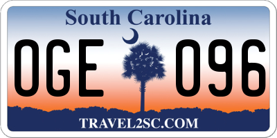 SC license plate OGE096