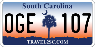 SC license plate OGE107