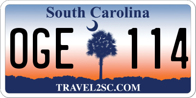 SC license plate OGE114