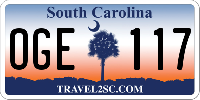SC license plate OGE117