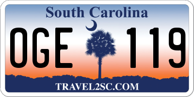 SC license plate OGE119