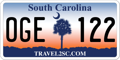 SC license plate OGE122