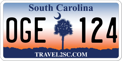 SC license plate OGE124