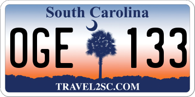 SC license plate OGE133