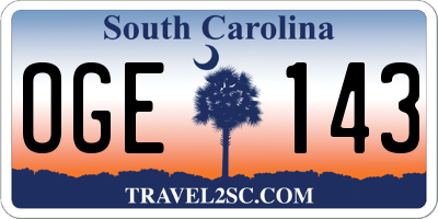 SC license plate OGE143