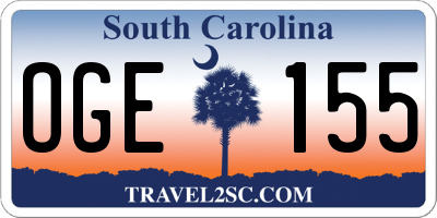 SC license plate OGE155