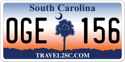 SC license plate OGE156