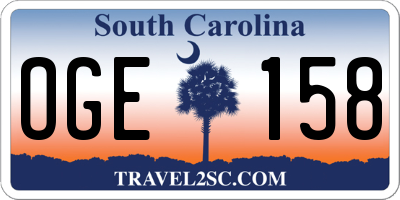 SC license plate OGE158