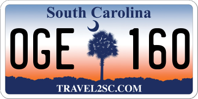 SC license plate OGE160