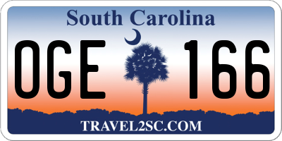 SC license plate OGE166
