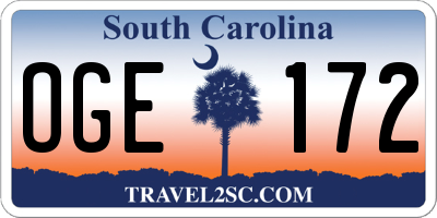 SC license plate OGE172