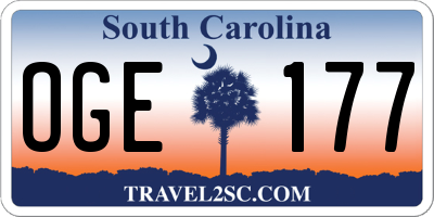 SC license plate OGE177