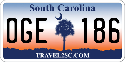 SC license plate OGE186