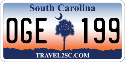 SC license plate OGE199