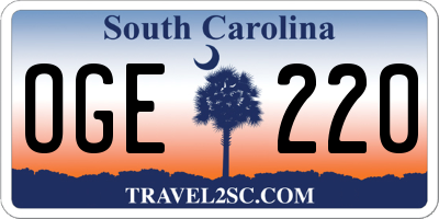 SC license plate OGE220