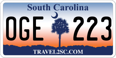 SC license plate OGE223