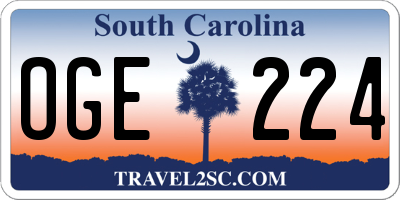 SC license plate OGE224