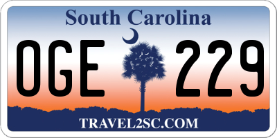 SC license plate OGE229