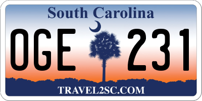 SC license plate OGE231