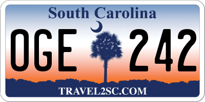 SC license plate OGE242