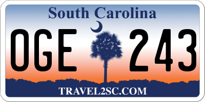 SC license plate OGE243