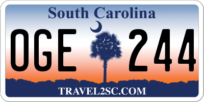 SC license plate OGE244