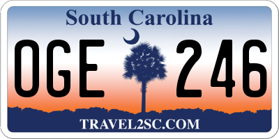 SC license plate OGE246