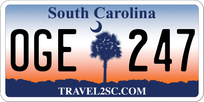 SC license plate OGE247