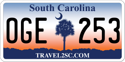 SC license plate OGE253