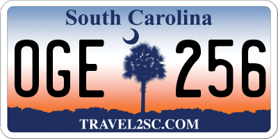 SC license plate OGE256