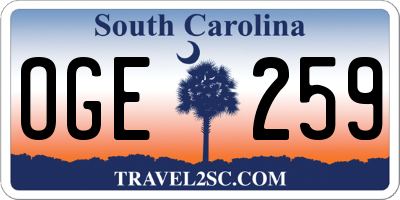 SC license plate OGE259