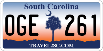 SC license plate OGE261