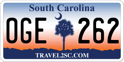 SC license plate OGE262